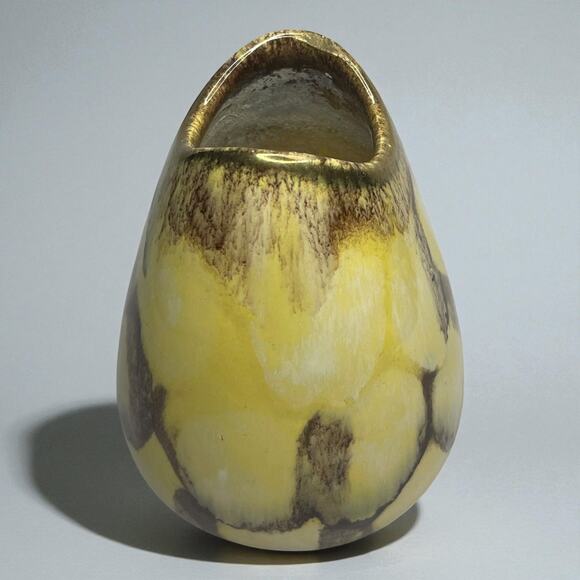 VTG Bay Keramik West Germany 582/12 Yellow Brown Drip Glaze Vase 5" - Picture 12 of 16